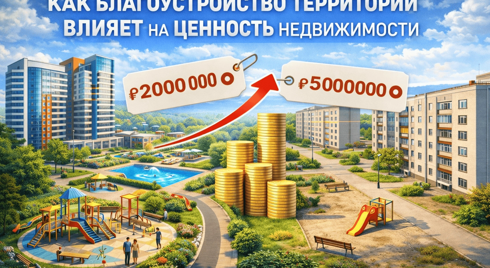 Как благоустройство территории определяет ценность недвижимости