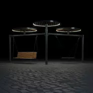 Парковые качели «AURA COSMO DUO» с гнездом и подсветкой
