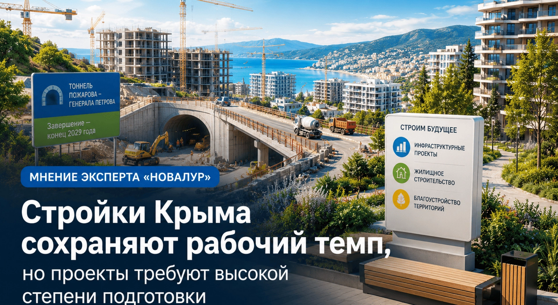 «Новалур» о строительстве в Крыму: что происходит со сроками, логистикой и благоустройством