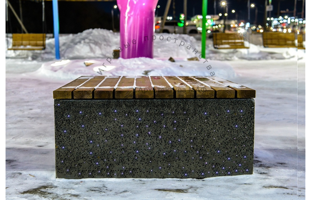 Скамейка бетонная 'Иволга круг LED'