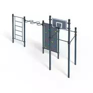Воркаут - 3 турника, баскетбольный щит, рукоход-змеевик, скалодром, шведская стенка
