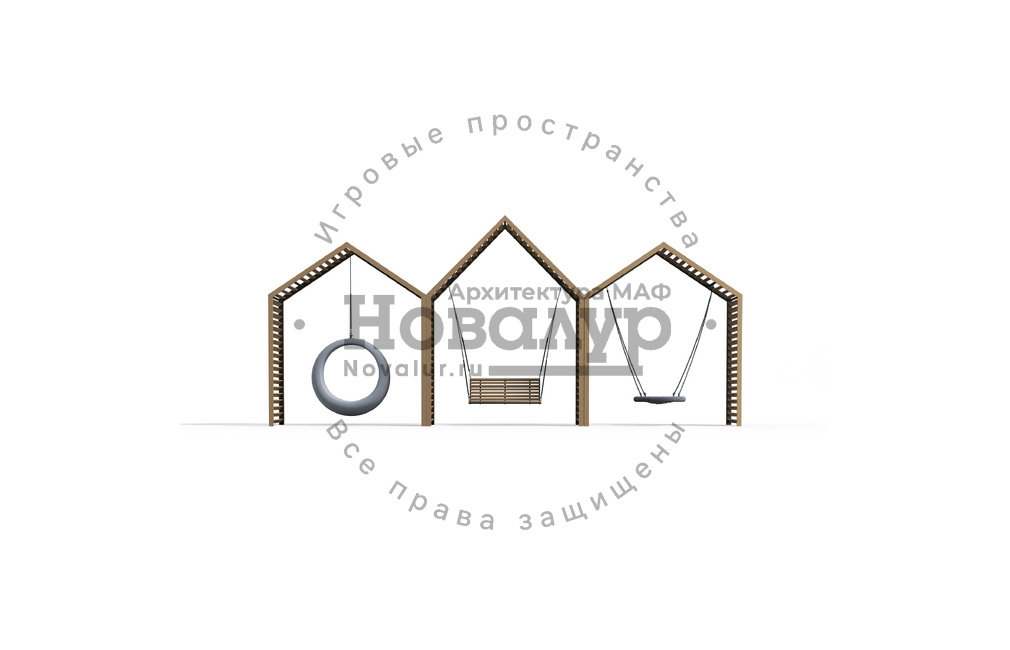 Парковые качели 'Домик с подвесами'