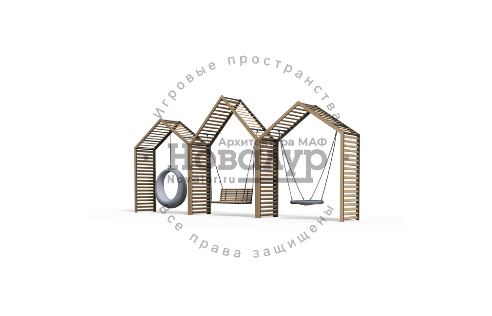 Парковые качели 'Домик с подвесами'