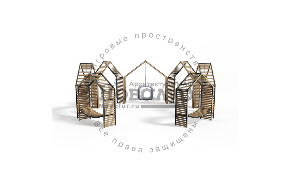 Парковые качели 'Комплекс домиков'