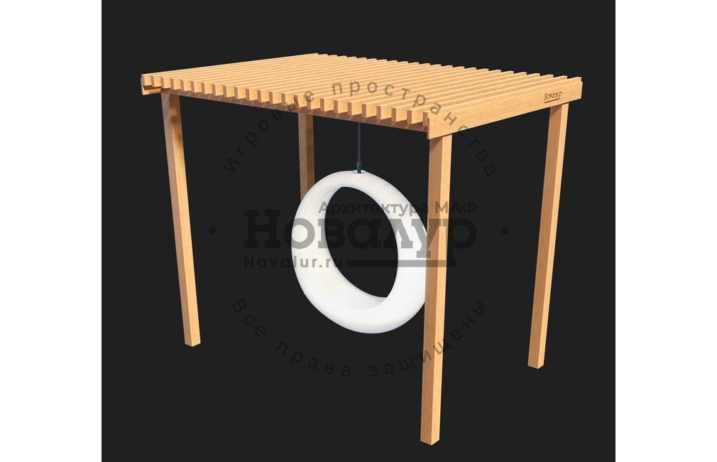 Парковые качели 'Эталон с кольцом wood'