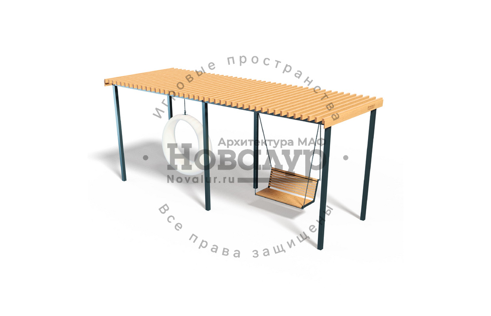 Парковые качели 'Эталон двойные с кольцом'