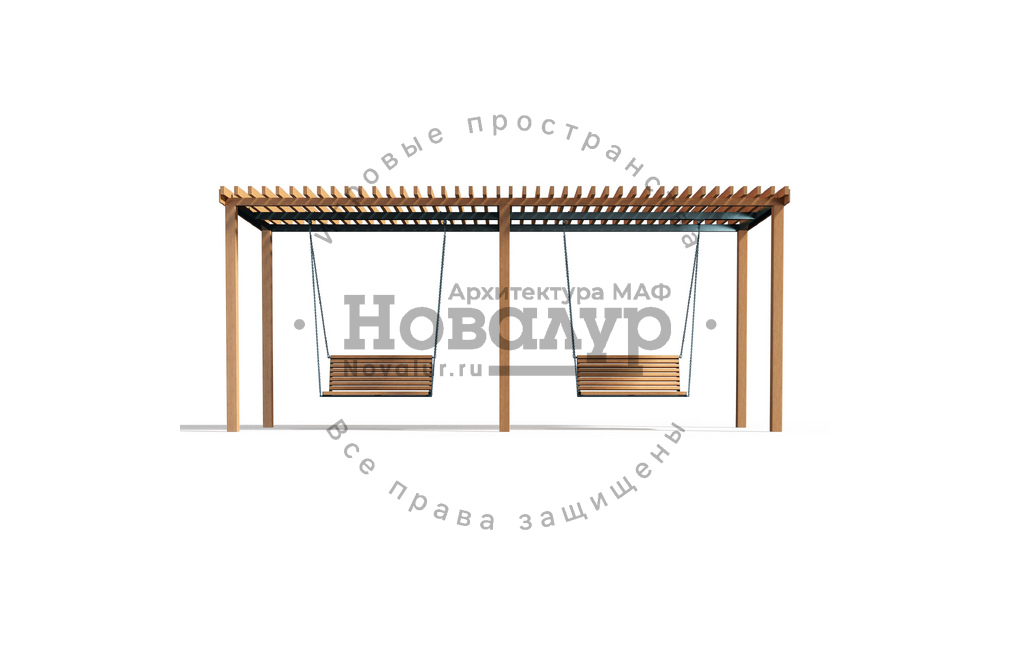Парковые качели 'Эталон двойные Wood'