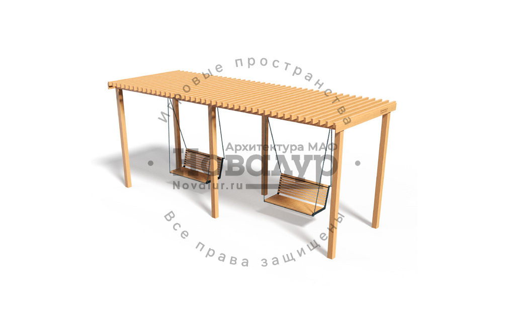 Парковые качели 'Эталон двойные Wood'
