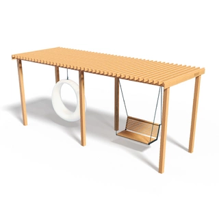Парковые качели 'Эталон двойные Wood с кольцом'
