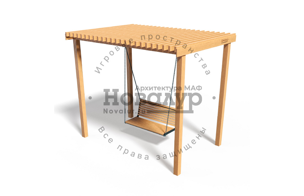 Парковые качели 'Эталон' Wood с диваном