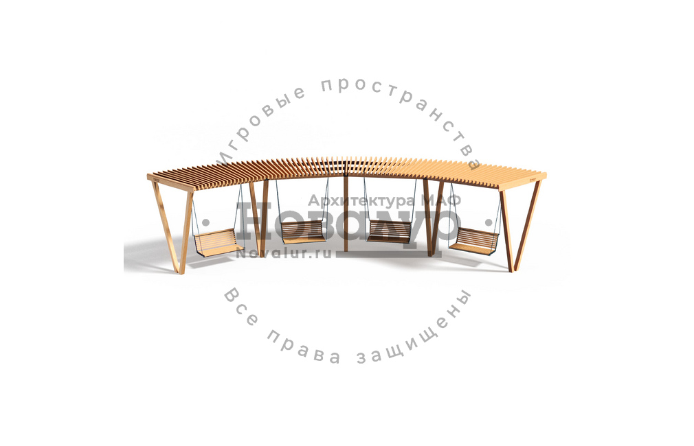 Парковые качели 'V стиль' wood