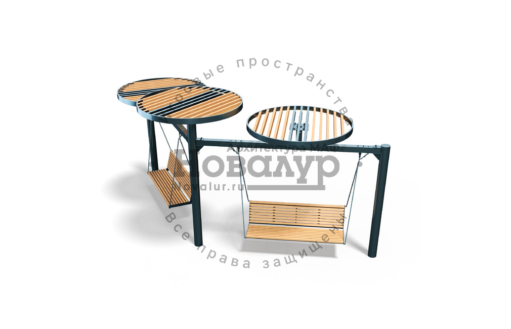 Парковые качели «AURA COSMO DUO» с подсветкой