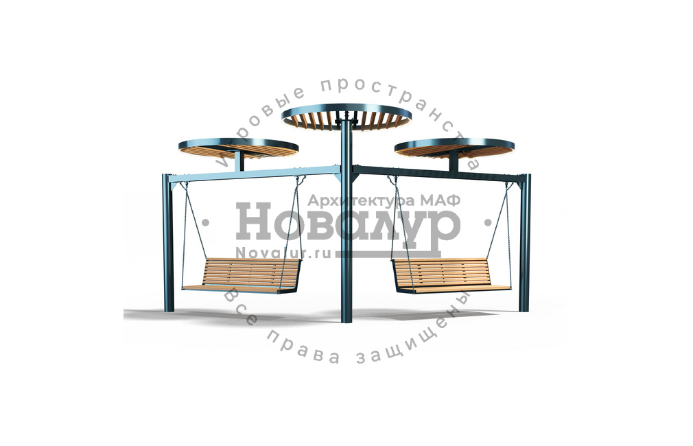 Парковые качели «AURA COSMO DUO» с подсветкой