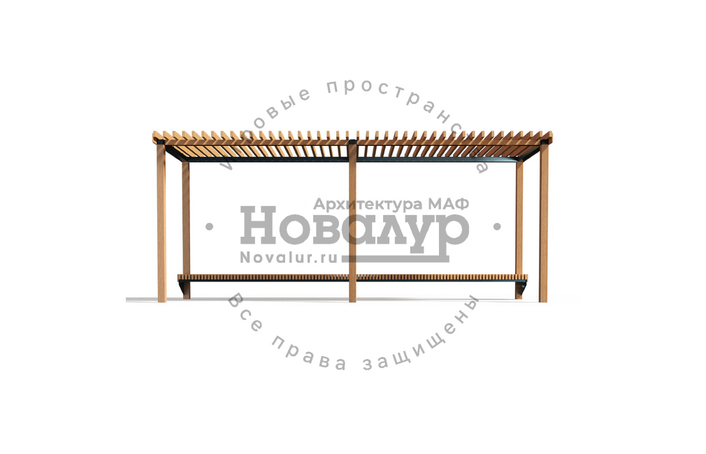 Навес парковый 'Эталон со скамейкой' Wood