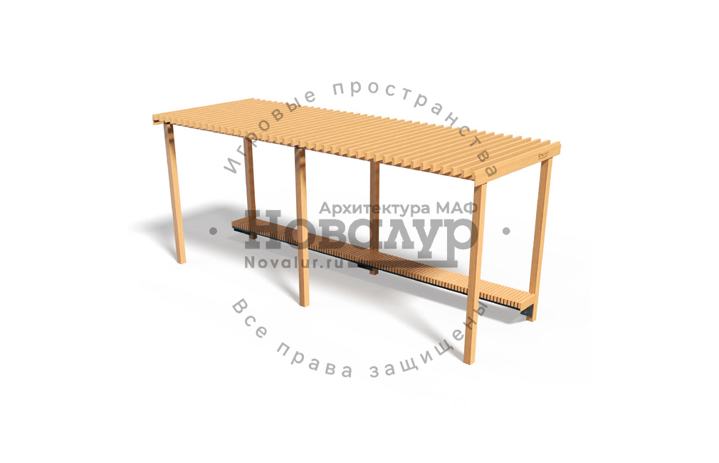Навес парковый 'Эталон со скамейкой' Wood