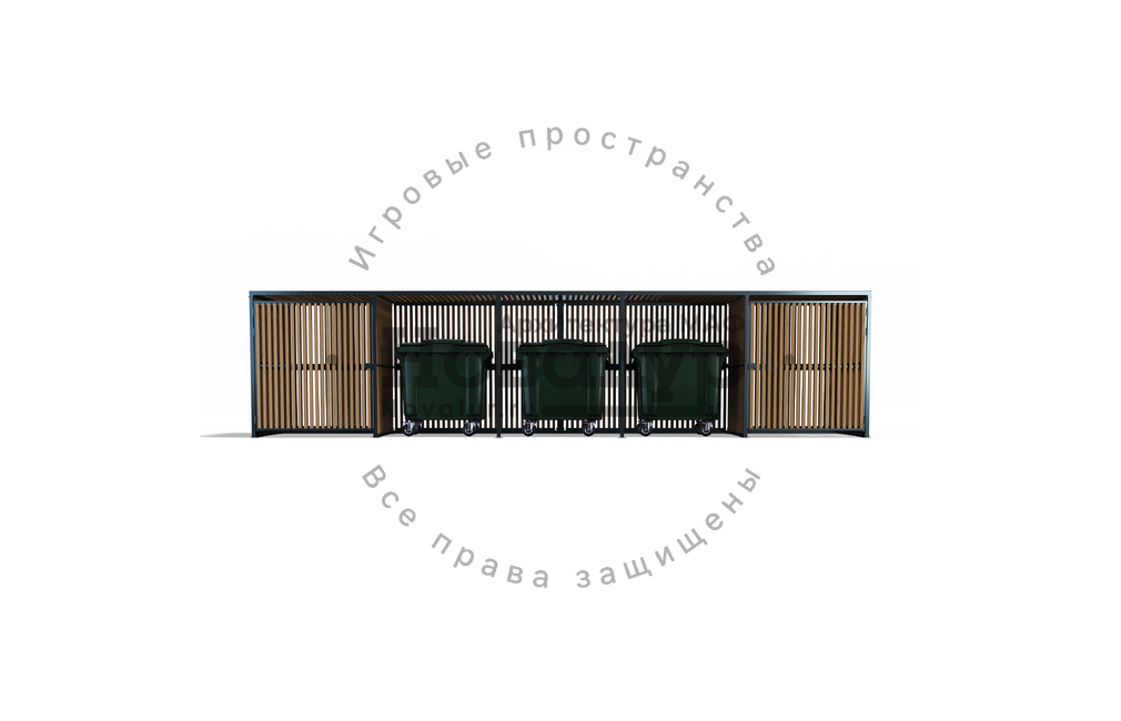 Контейнерная площадка 'Вернисаж' на 3 контейнера и 2 хозблока