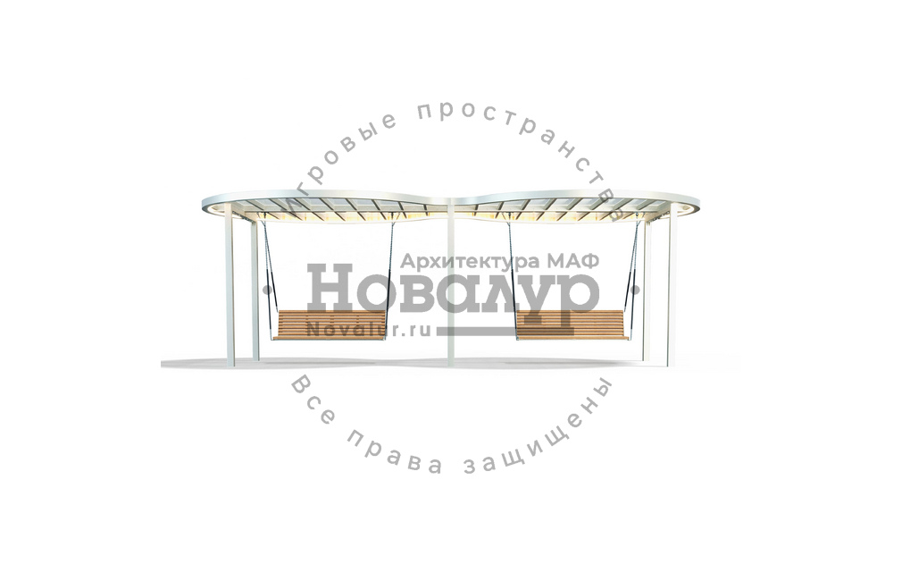 Парковые качели с навесом и подсветкой «Бриз Инь-Янь»