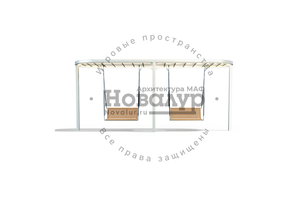 Парковые качели с навесом и подсветкой «Бриз Лайн Дуо»