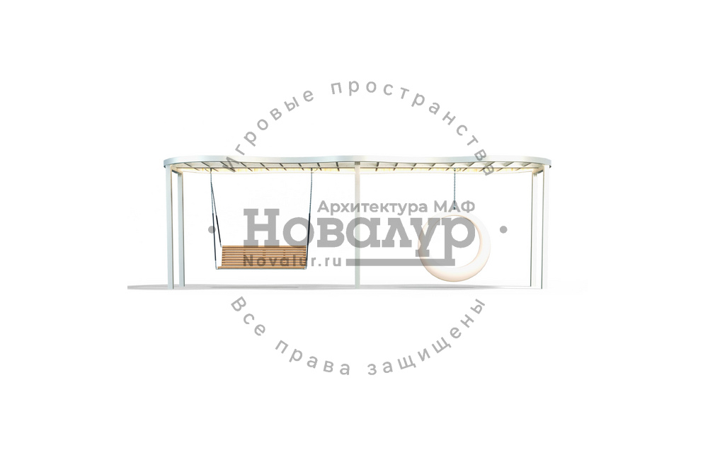 Парковые качели с навесом и подсветкой «Бриз Ривер»