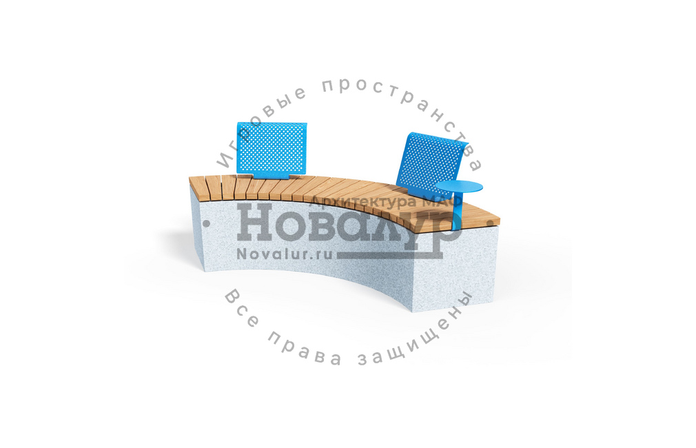 Скамейка бетонная 'Ирида со спинкой'