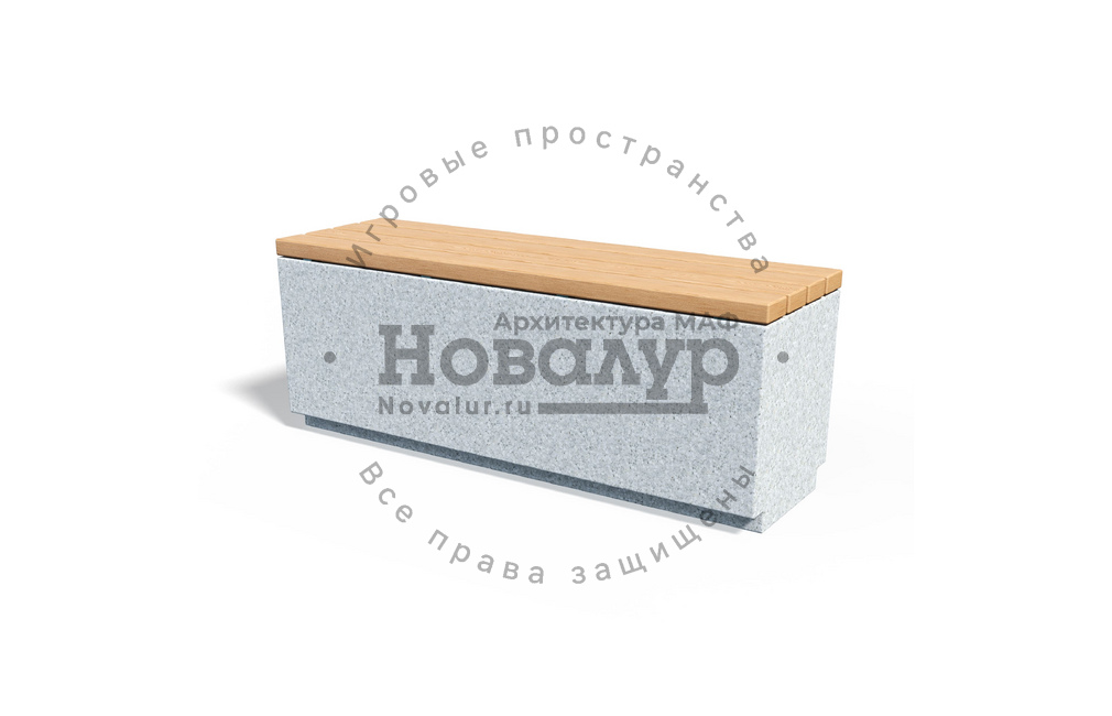 Скамейка бетонная 'Премиум 1300' с настилом