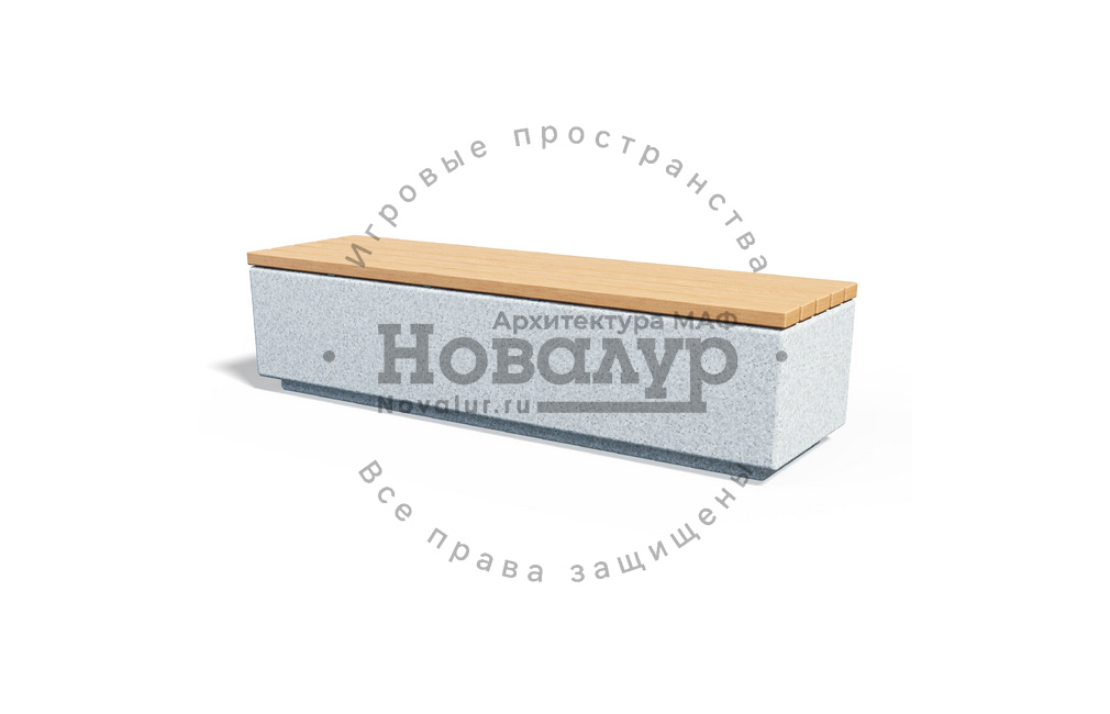 Скамейка бетонная 'Премиум 1800' с горизонтальным настилом