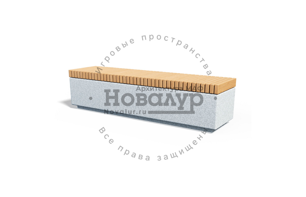 Скамейка бетонная 'Премиум 2000' с вертикальным настилом