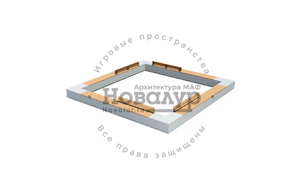 Скамейка бетонная «Контур» — композиция 1
