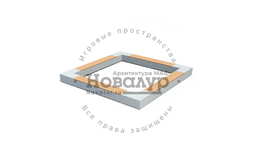 Скамейка бетонная «Контур» — композиция 2