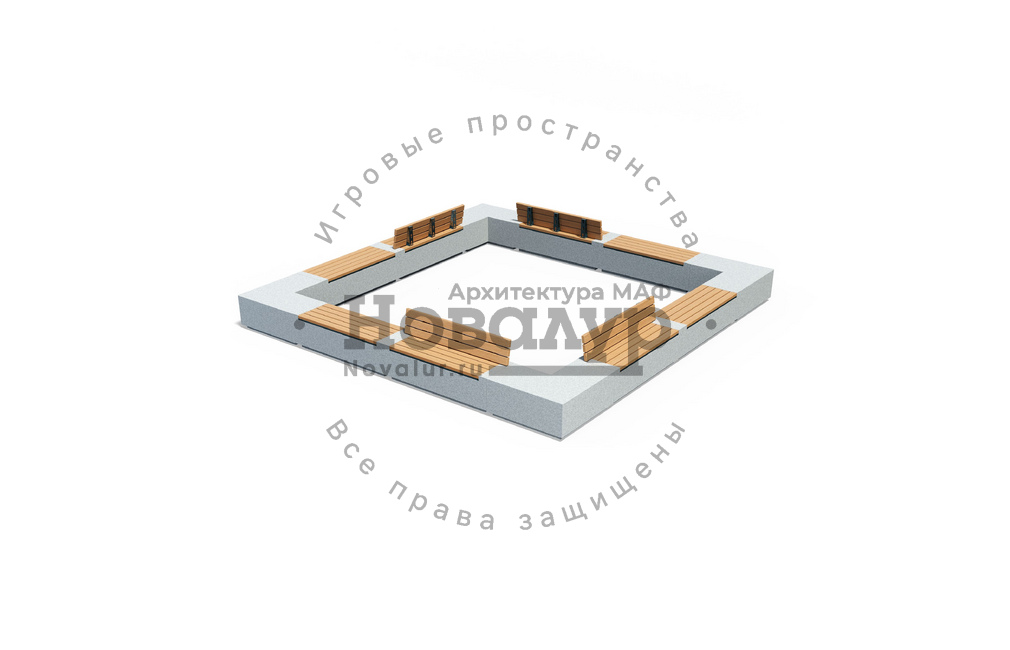 Скамейка бетонная «Контур» — композиция 4