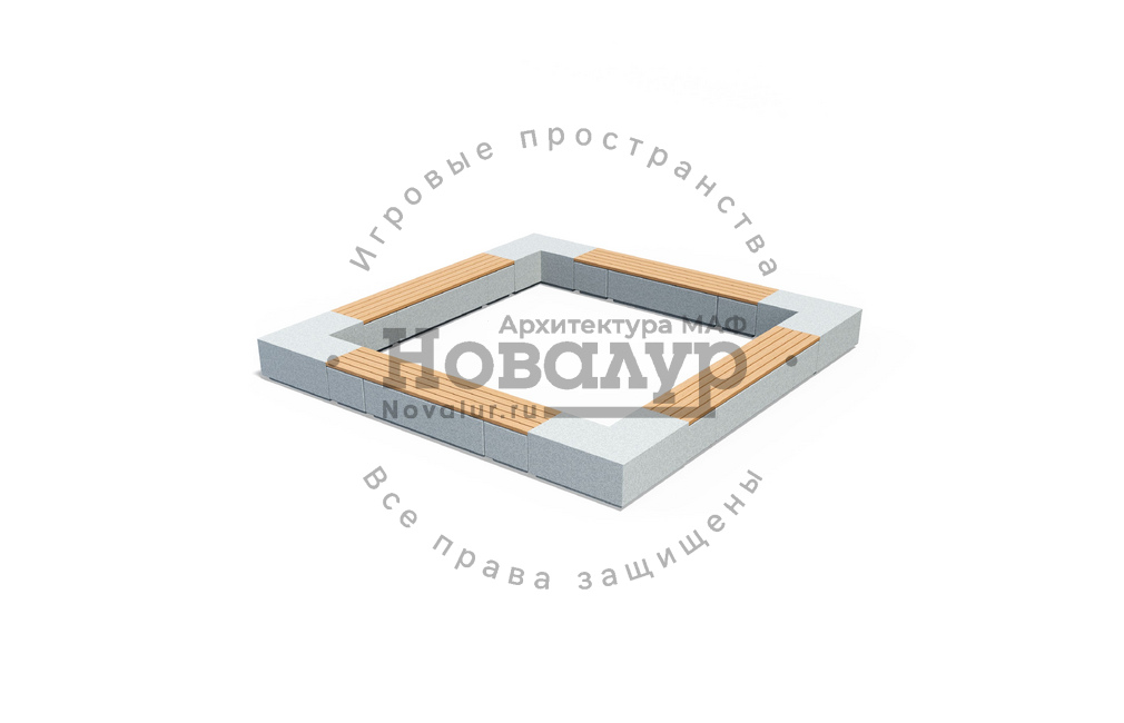 Скамейка бетонная «Контур» — композиция 5