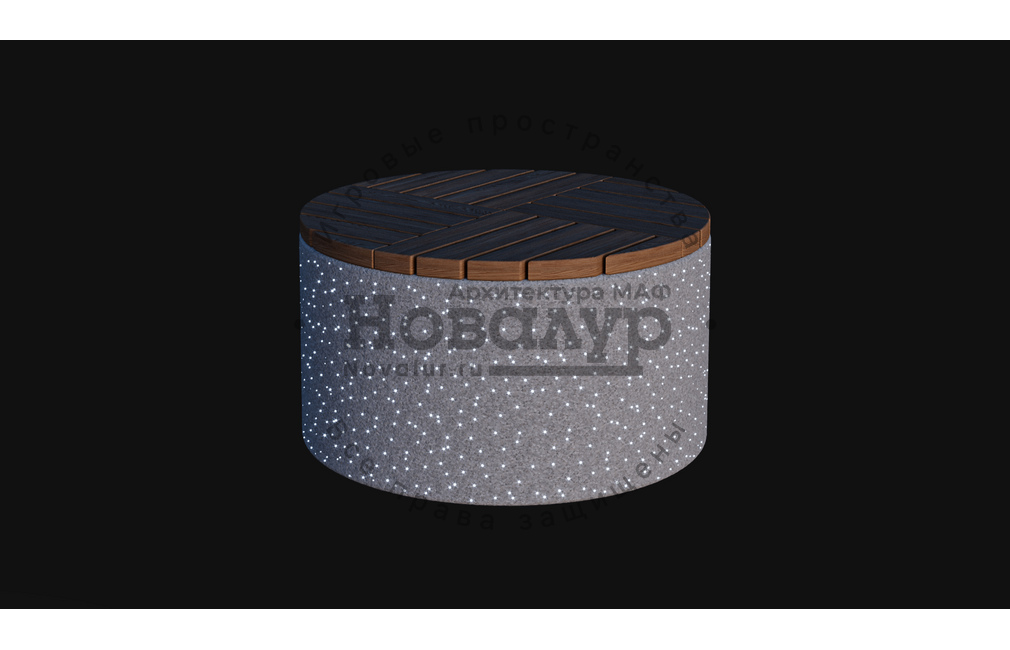 Скамейка бетонная 'Иволга круг LED'