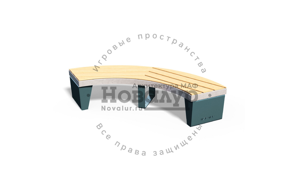 Скамейка модульная 'Флагман' с настилом 90° из дерева
