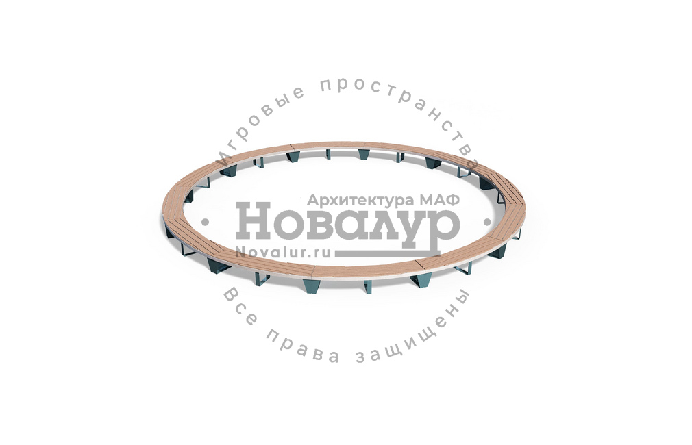 Скамейка круглая 'Флагман' с настилом из дерева диаметр 10000