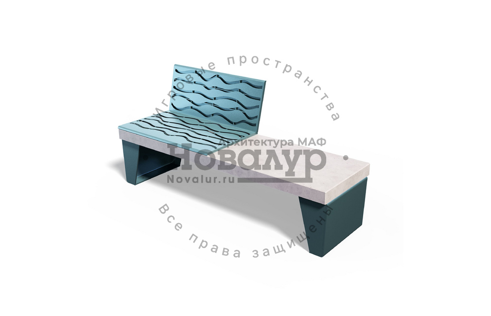 Скамейка модульная 'Флагман' с левым настилом и спинкой