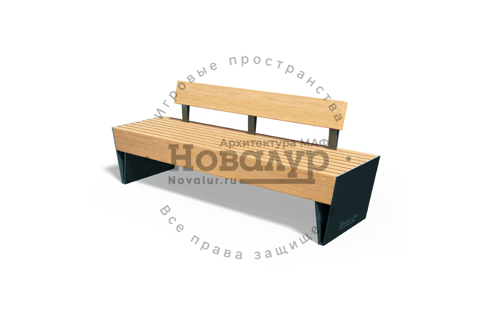 Скамейка стальная 'Аврора со спинкой'