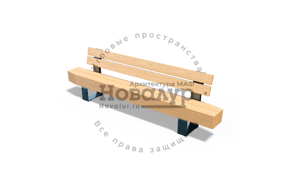 Скамейка «Природа» с двойной спинкой L3000