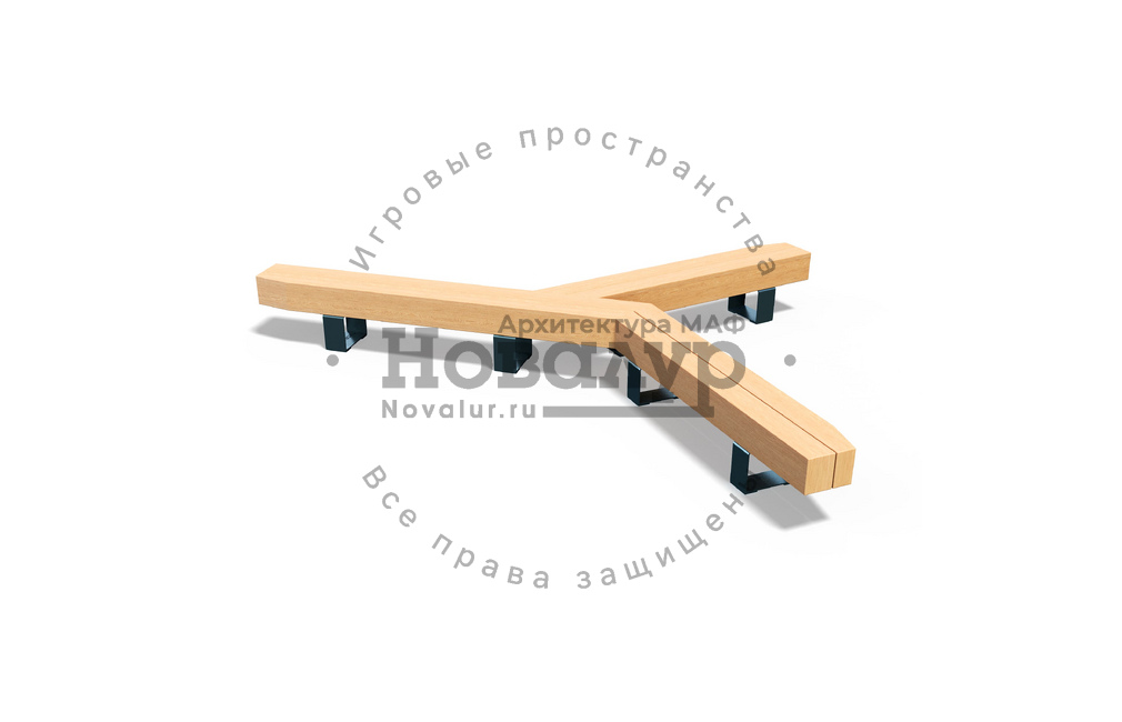 Скамейка «Природа» трехлучевая L4400