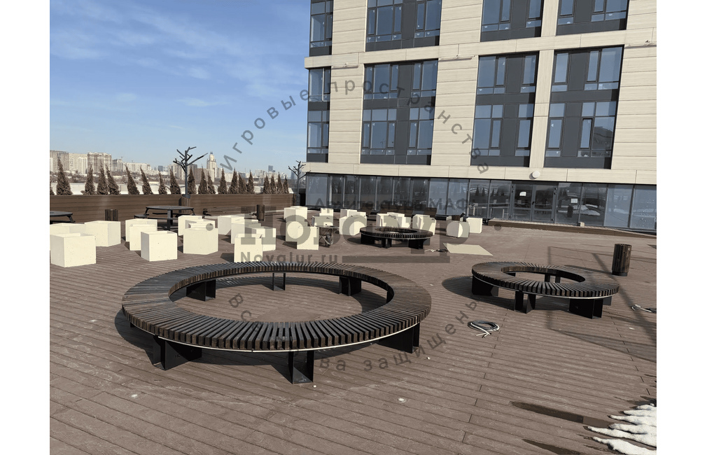 Скамейка металлическая 'Саванна круг Ø5000' без спинки