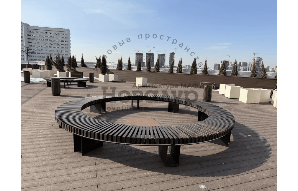 Скамейка металлическая 'Саванна круг Ø5000' без спинки