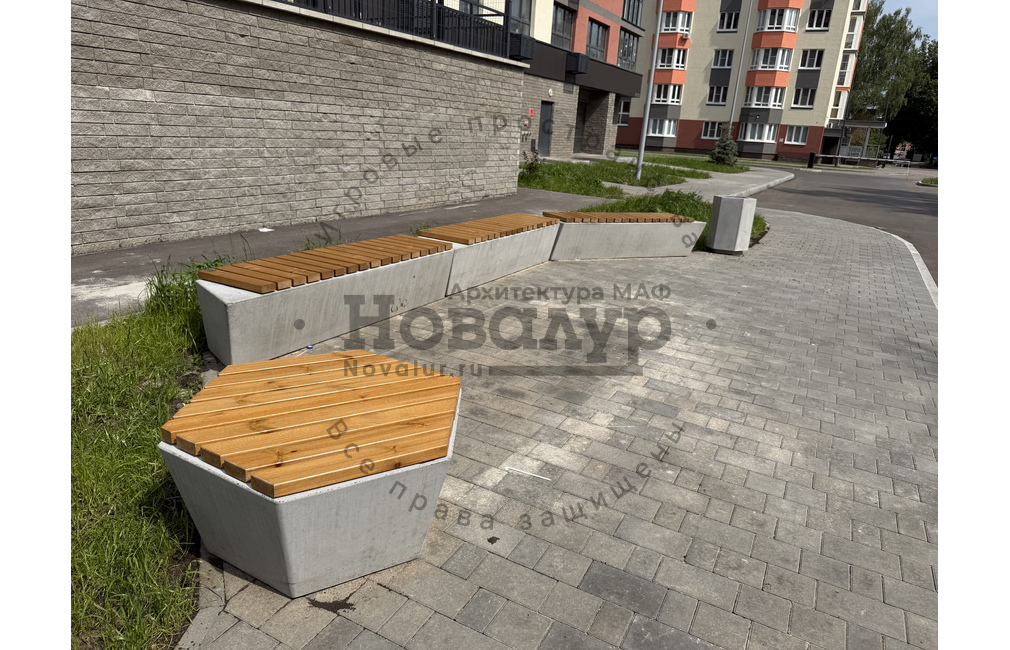 Скамейка бетонная 'Сота'