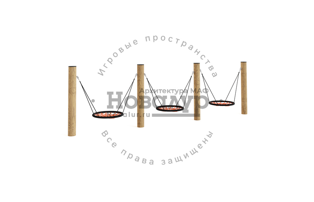 Игровая площадка 'Качели Гнездо тройные'