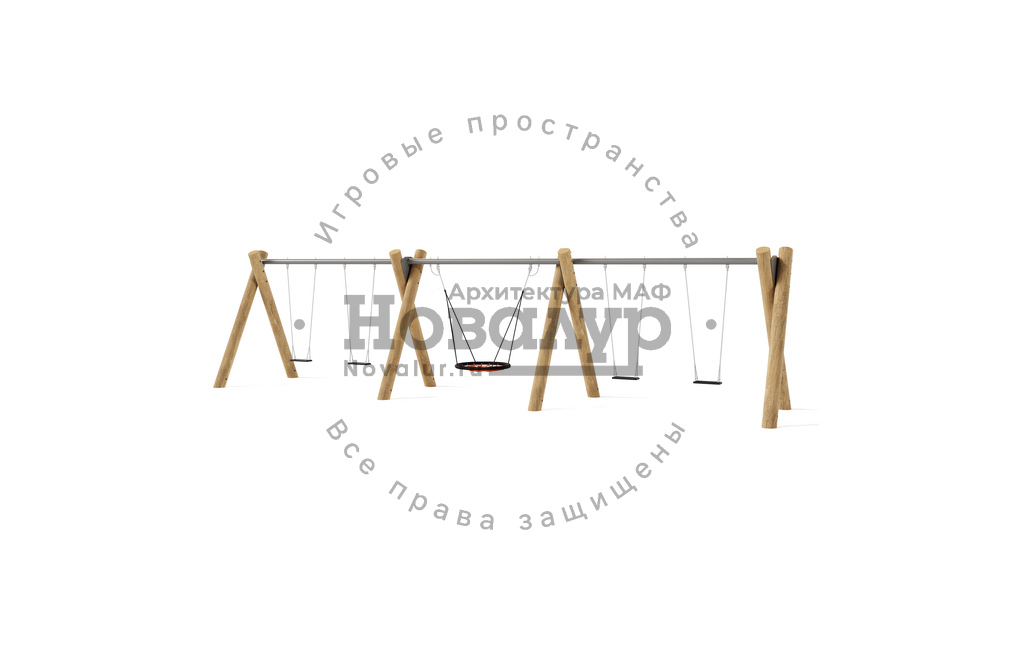 Игровая площадка 'Качели с 5-ю подвесами'