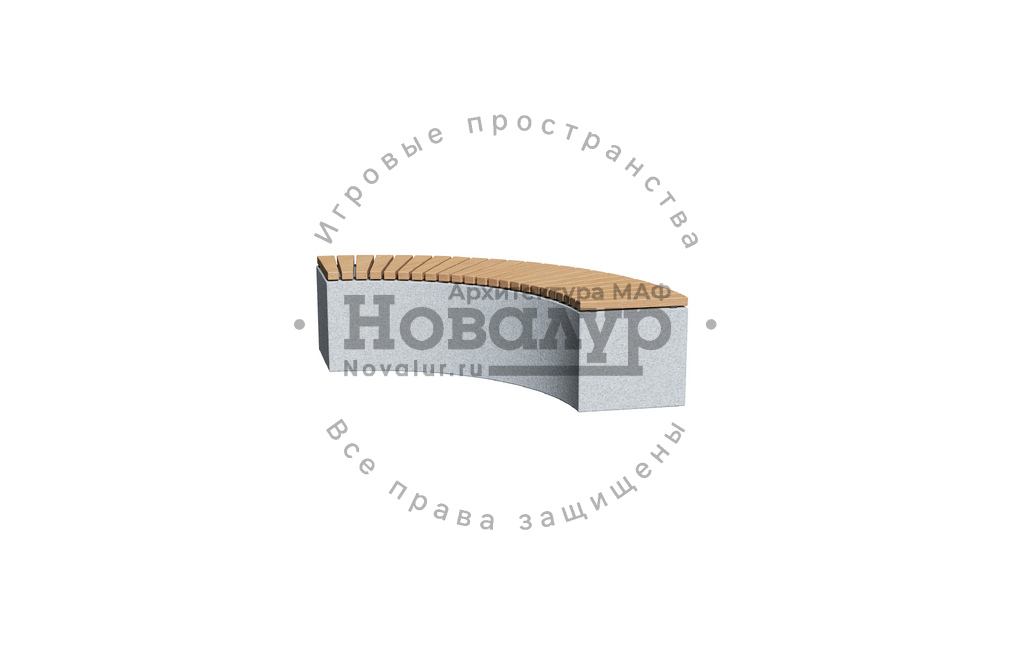 Скамейка бетонная 'Ирида с настилом'