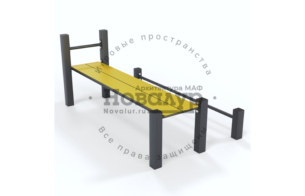 Скамья для пресса и перекладина для отжимания