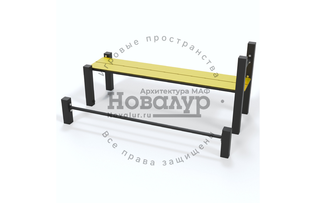 Скамья для пресса и перекладина для отжимания