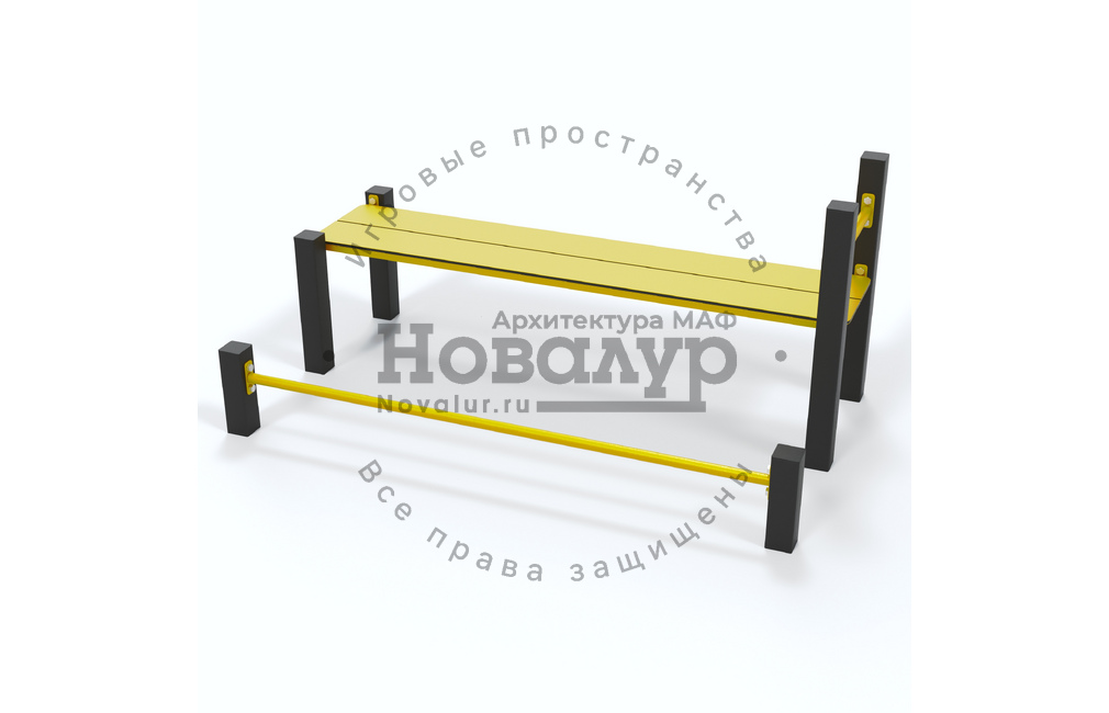 Скамья для пресса и перекладина для отжимания